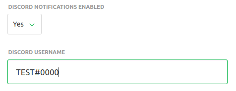 Add discord username in profile